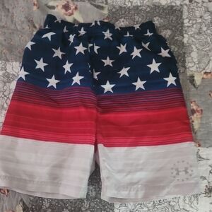 Under Armour Red and White Athletic Shorts